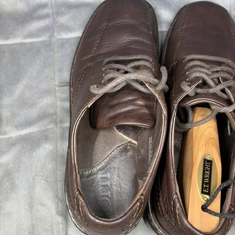 Men's Born Nathaniel Casual Lace Up Oxfords Shoes Size 12 US/46 EU Brown Leather